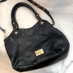 Marc by Marc Jacobs MBMJ large black leather satchel handbag purse with strap